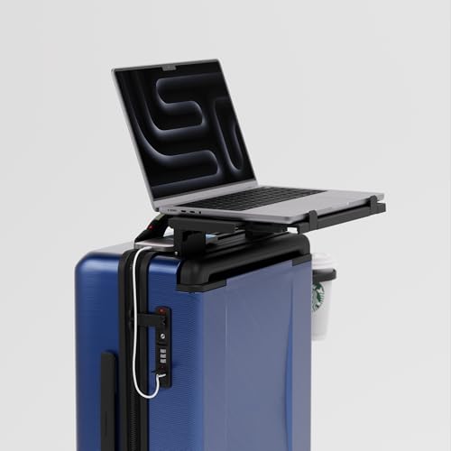 Image of Carry-on PRO (56cm) Cabin Trolley Bag with Digital Weighing Scale & Free Backpack, Laptop Stand, Combination Lock, Phone Stand, 8 Lockable Wheels, PC Hard-Shell (T6 Digital, Indigo)