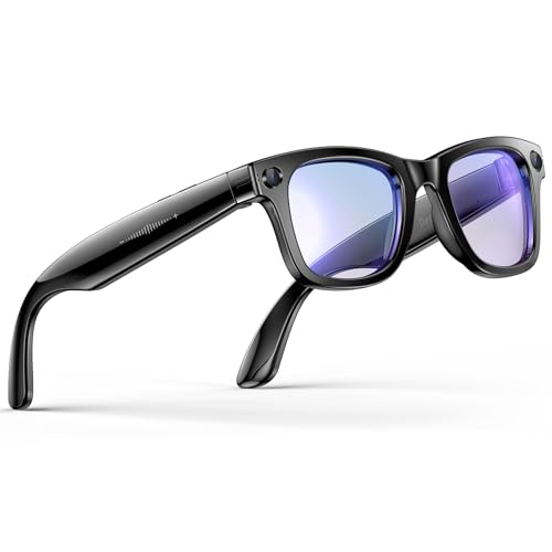 Upgraded Ai Smart Glasses with Camera, 800w Anti-Shake Camera Glasses, Real-Time Translation, Ai Object Recognition, Voice Assistant, Blue Light Glasses Suitable for Business, Travel and Out