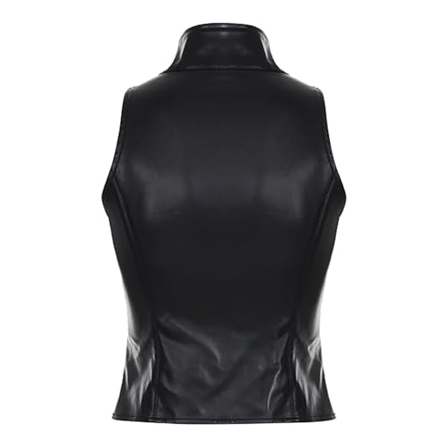 Estilo punk atrevido en ropa oscura sin mangas reversible de noche