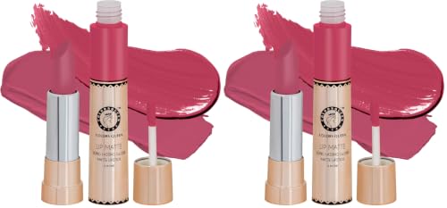 Image of Colors Queen 2 in 1 Matte Lipstick | Lip Matte | Long Lasting Gloss, Waterproof, Non Transferable| (43 - Collage Girl, 8g) (Pack of 2)