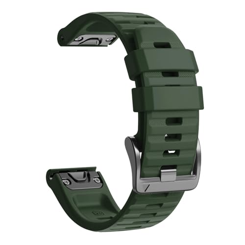 Image of ANCOOL Compatible with Fenix 6X /7X Band 26mm Quickfit Soft Silicone Watch Band Replacement for Fenix 5X /Fenix 8 51mm /Fenix 5X Plus /Fenix 3 /Fenix 6X Pro /Descent Descent MK2i Smartwatches (Olive Green)