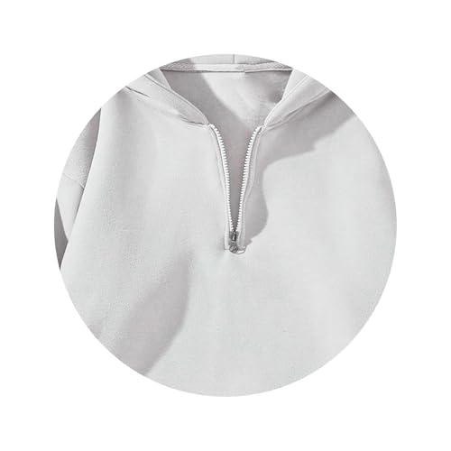 Men's Oversized Fleece Pullover Sweatshirt Loose Fit Quarter Zip Hoodie Long Sleeve Drop Shoulder Sweatshirts3