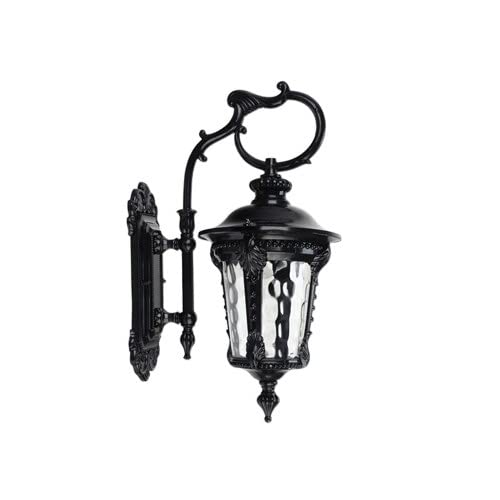Lampe murale extérieure noire en verre étanche pour éclairer escalier et pilier