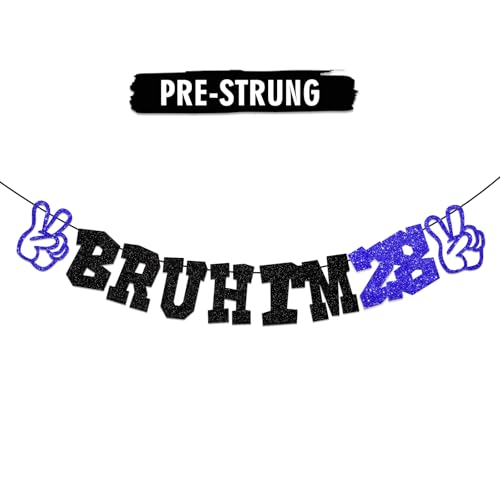 Bruh I'm 28 �o�i�[ - ���炩���ߒ���ꂽ�u���b�N �u���[ Happy 28th Years Old Party Supplies - Funny It's My Twenty Eight �a�����p�[�e�B�[�f�R���[�V���� �e�B�[���{�[�C �a����