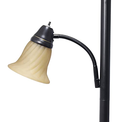 Lalia Home Bronze And Amber 2-Light Torchiere Floor Lamp #TOP7