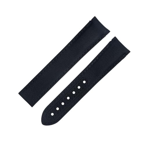 Bracelet montre 20mm nylon noir pour Omega Seamaster style sport chic