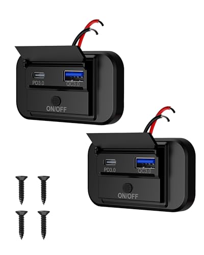 Sanicata dubbel USB för billaddare med PD och QC3.0, 12V laddningsuttag för husbil, lastbil och golfbil