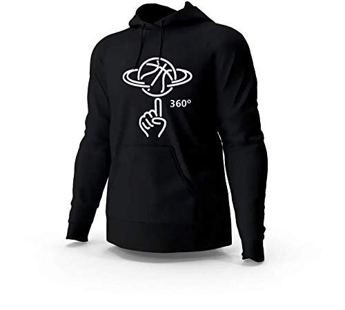 Blusa de Moletom Casaco Fãs de Esportes Basquete 360 E8 Unissex Preto