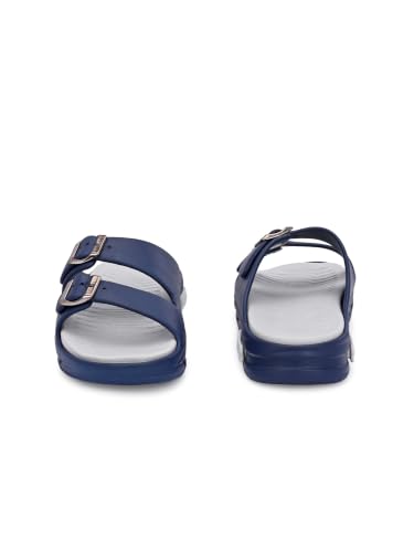 Image of SLIPOVER Men EVA Double Strap Sandals | Adjustable Buckle Comfort Slides | Lightweight Anti-Slip Ventilated Casual Sandals for Everyday Indoor Outdoor Wear
