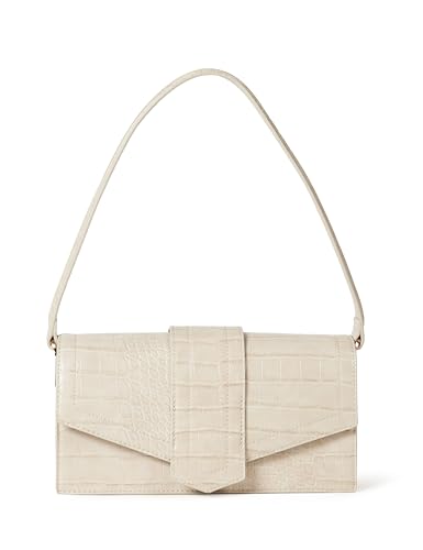 The Drop Schultertasche für Damen Safiya mit Überschlag Elfenbeinweiß Einheitsgröße