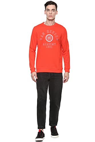 Image of Van Heusen Men's Cotton Blend Round Neck Hoodie
