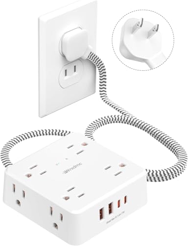 2 Prong Power Strip, WRXDMC 2 Prong to 3 Prong Outlet...