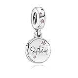 VALGACLS Forever Sisters Charms 925 Sterling Silver Sister Charm for Bracelets Necklace Sister Charms for Women