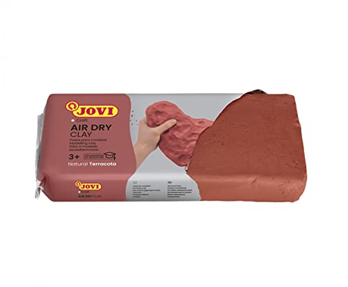 Jovi European Air-Dry Modeling Natural Terracotta Clay 3 Packets - Each Pack of 250 Grams for Sculpting Pottery Art & Craft Handicraft Educational Purpose Fine Motor Skills