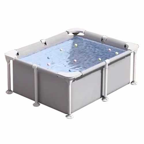 Easnuroz Piscina Con Telaio In Metallo Piscina Con Telaio In Acciaio 120-300cm Piscina Fuori Terra, Piscina Rettangolare Per Bambini Materiale Laminato In PVC A 3 Strati(150 * 105 * 45cm)