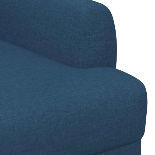Sofá azul con tapicería de botones capitoné y acabados artesanales de alta densidad 6