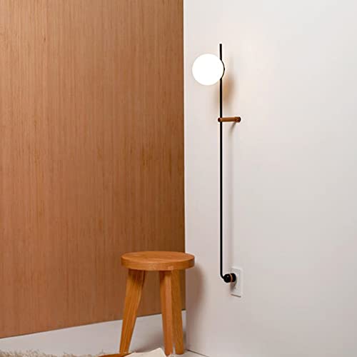 Lámpara de pared AMUCK con enchufe e interruptor para iluminación de dormitorios 5