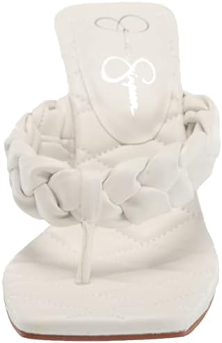 Jessica Simpson Women's Zaliye Braided High Heel Sandal Heeled, Bright White, 5.5 | Image 1