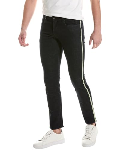 Armani Exchange Men's Slim Dark Wash Denim with Neon Logo Taping