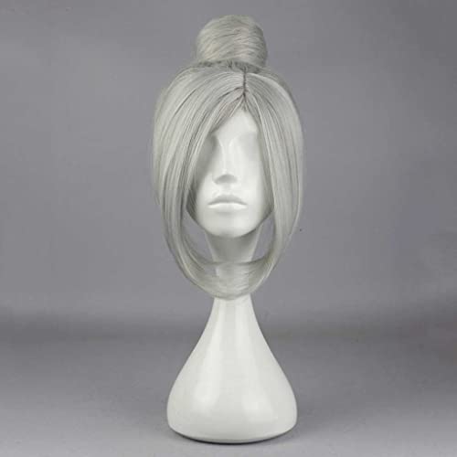 FWNERGUL-Anime Cosplay Wig，Prison School Meiko Shiraki Wig，Silver gray short Wig，with Free Wig Cap，for Christmas Carnival party Halloween Cosplay Wig Perücke 7168