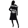 Bestwo Women Moon Gothic Witchcraft Hooded Cardigan Occult Long Sleeve Punk Hoodie Jacket Mid Long Sweatshirt, Tag Size XL(UK 12-14), Black #5