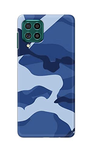 Image of Printed Hard Back Cover Case for Samsung Galaxy F62 | Samsung Galaxy M62 Back Cover (Army Blue Pattern) -1302