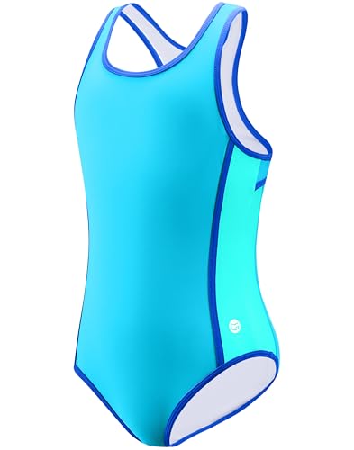 Image of G Gradual Girl's One Piece Swimsuits Racerback Kids Bathing Suit | for Girls 7-16Y, Fully lined for no see-through, Wider straps, UPF 50+, Modest coverage, Swimwear for Swim Team, Beach, Pool