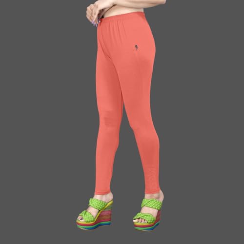 Image of Women's Solid Mid Rise Slim Fit Ankle Length Leggings - Comfortable and Stylish Yoga Pants for Workout, Running and Everyday Wear