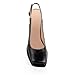 CASALANDER High Heels for Women Slingback Square Toe Pumps Shoes Closed Toe Heels Mary Jane Fashion Dressy Platform Heeled Sandals Black Size 7.5