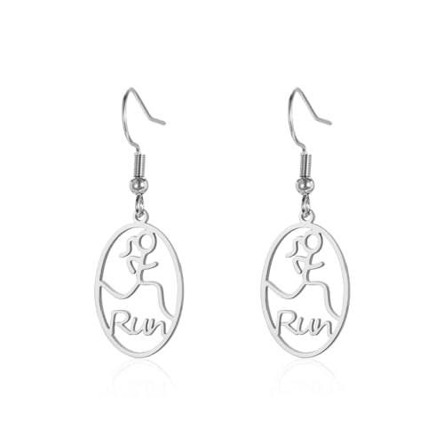 Fashioon Runner Stainless Steel Hoop Earrings