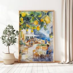 Cuadro decorativo italiano de Amalfi y Capri, arte retro de alta definición 60x80cm