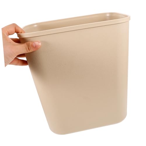 Caneca de basura rectangular de plástico amarilla miniatura 4