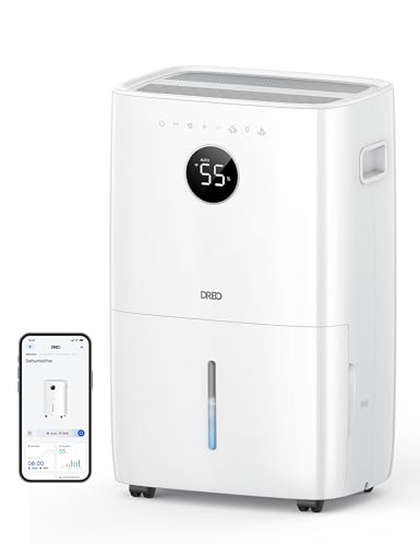 Dreo 110-Pint Smart Dehumidifier for Basement, 4500 Ft² for Large...