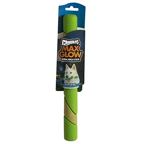 Chuckit! Max Glow Ultra Fetch Stick Outdoor Dog Toy, 12 Inches, for All Breed Sizes