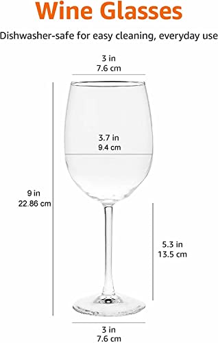 Amazon Basics All-Purpose Wine Glasses, 19-Ounce, Set Of 4, Clear #TOP3
