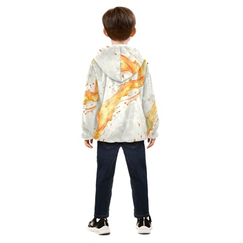 Flaming Hot Fire Girls Fleece Jacket Girls Fall Jacket Girls Zip Up Hoodie Girls Sherpa Jacket 2-10T4