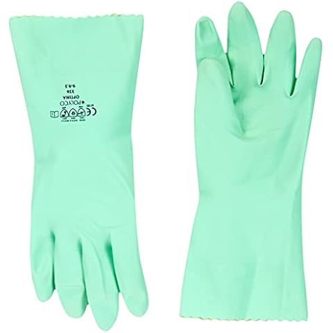 Polyco 326 Optima Chemical Resistant Flock Lined Gloves, Single Pair, Size 9/Large, Green Cover