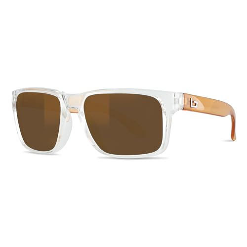 Image of BNUS Corning Glass Lens Sunglasses for Men Women, Polarized Option UV400 | Hard, scratch-resistant Corning glass lenses, UV protection, no-paint frame, spring hinges - ideal for driving & fishing