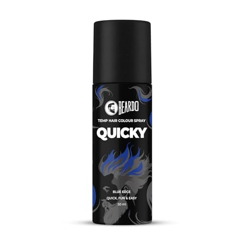 Image of Beardo Quicky Hair Color - Blue Edge, 50 ml | Temporary 1-Day 1-Wash | DIY Instant Hair Color Makeup for Men | No Bleach | No Ammonia | No Damage