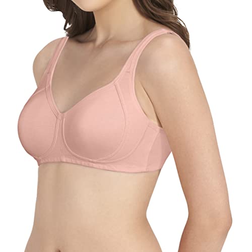 Image of Amante Women's Side Support Shaper Non-Padded Non-Wired Full Coverage Cotton Bra | Seamless Cups | Moisture-Wicking Fabric | High Support Everyday Bra