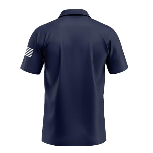 Camisetas Polo para Hombre con Estampado de Bandera Estadounidense, Camisas de Golf Patrióticas con Tecnología Antitranspirante y Secado Rápido miniatura 2