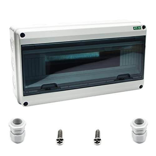 Fielect Elektronische Abzweigdose, Schaltnetzteil, Verteilerdose, wasserdicht, ABS-Kunststoff, Projektbox, transparenter Deckel, grau, 365 x 195 x 110 mm