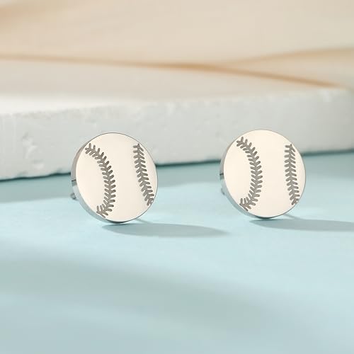 Stainless steel Soccer Ball/Football/Baseball/Basketball Earrings Game Day Studs Sports Gift College Sports Earrings3