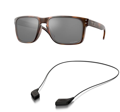 Oakley OO9417 Sunglasses Bundle: OO 9417 HOLBROOK XL 941702 Matte Brown Tortoise and Medium Black leash Accessory kit2