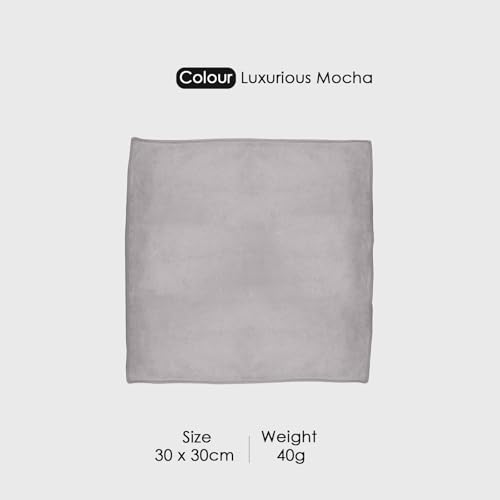 Image of HOUSSE Microfiber Face Towels | Ultra Absorbent, Odour-Free, Quick Dry 450 GSM Face Towel for Home, Gym, Travel, Running & Personal Use | 30x30 cm | Set of 6 in One Colour (Luxurious Mocha, Pack of 6)
