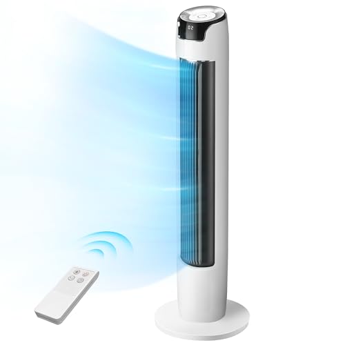 Midea FZ10-16AR Ventilateur tour avec télécommande 110 cm Ventilateur sur pied oscillant 60° 6...