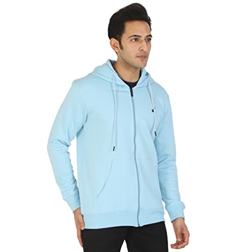 Image of D-GREEN Sweatshirt for Men Stylish Hoodie with Zipper and Full Sleeves Winter Wear