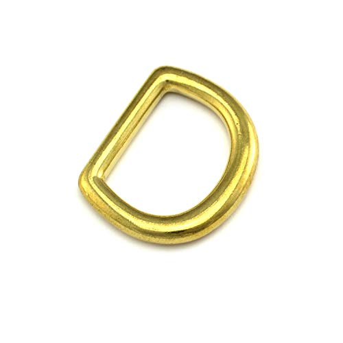 2 D-Ringe/Halbringe 25 x 5mm 1" Zoll Rein Messing D-Ring Cover
