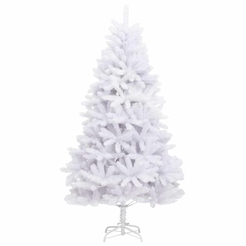 Sapin de Noël blanc 180 cm à branches articulées et éclairage LED intégré - 5