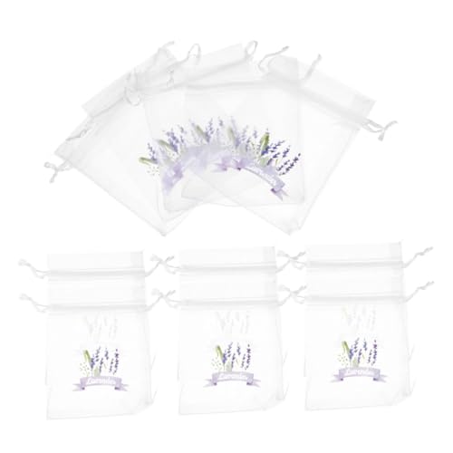 KOMBIUDA 20pcs Small Empty Lavender Sachets Drawstring Organza Bags for Herbs Mesh Sachet Bags for Closet Fresheners Elegant Pouches for Fragrance Washable Storage
